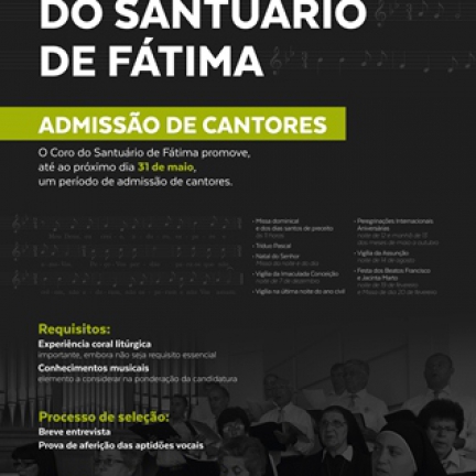Coro do Santuário de Fátima admite cantores