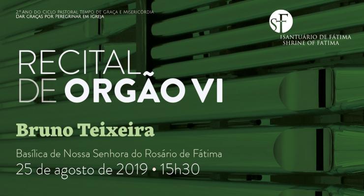 Organista Bruno Teixeira será o protagonista do Recital VI na Basílica de Nossa Senhora do Rosário de Fátima